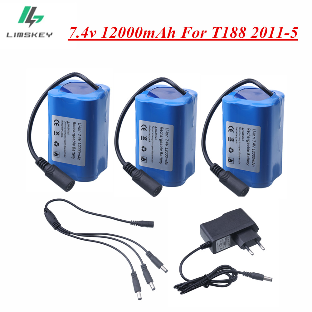Fish Finder Charger - Baterai 7.4V 12000mAh dengan pengisi daya