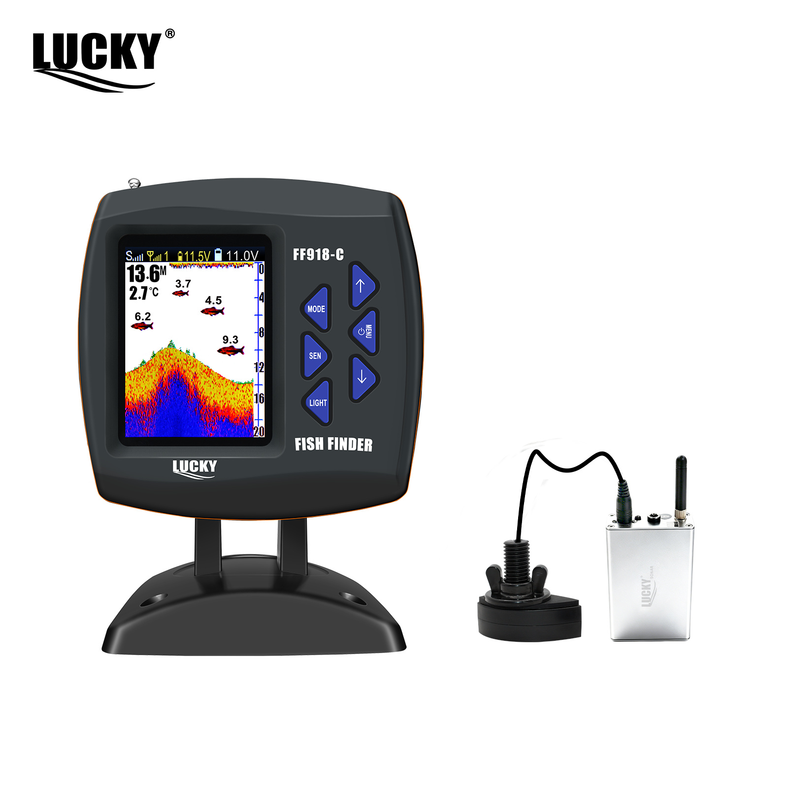 Fish Finder Transducer - Perahu Remote Control Nirkabel Lucky FF918