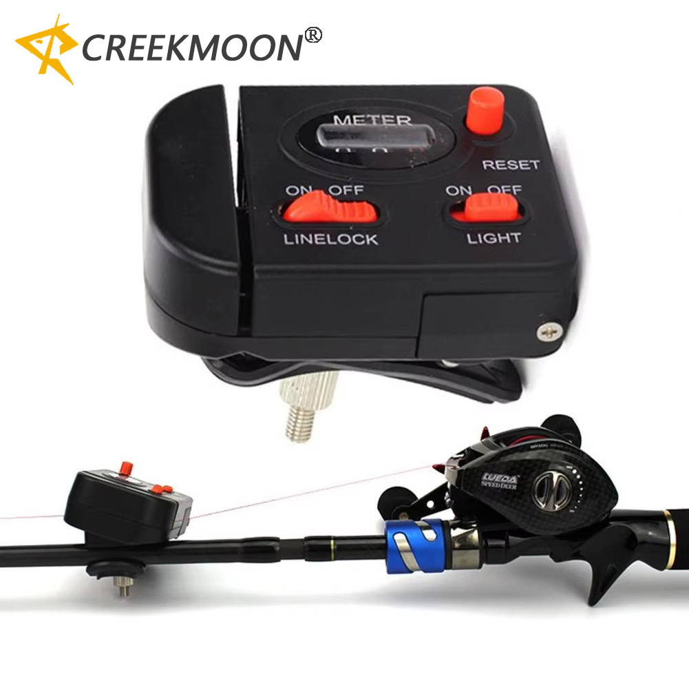 Fish Finder Transducer - Penghitung Kabel Pancing Digital 0-99.9M, Penjepit