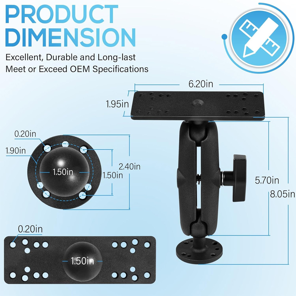 Dudukan Fish Finder Aluminium  - Fish Finder Mount ulasan dan harga