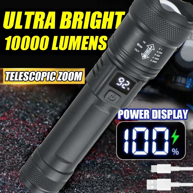 Lampu senter LED kuat 9900LM,  - Fish Finder Battery ulasan dan harga